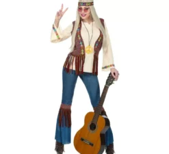 Costume da hippie beige per donna