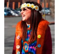 Costume da Hippie bordeaux per donna
