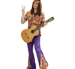 Costume da hippie con campana di velluto da uomo
