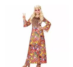 Costume da hippie con figure multicolori per donna
