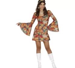 Costume da hippie floreale anni '70 per donna