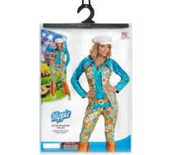 Costume da hippie in velluto blu da donna