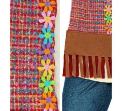 Costume da hippie marrone con collana per ragazze e adolescenti