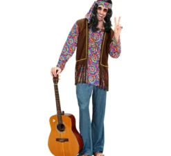 Costume da hippie psichedelico con gilet per uomo