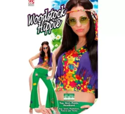 Costume da hippie verde per donna