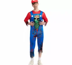 Costume da idraulico zombie per uomo