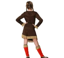Costume da indiana rossa con frange per bambina