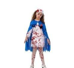 Costume da infermiera insanguinata con mantello per bambina