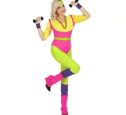 Costume da istruttore di aerobica anni '80 per donna