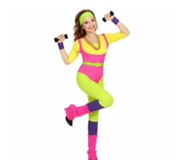 Costume da istruttore di aerobica anni '80 per donna