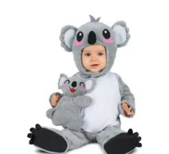 Costume da Koala grigio con cappello e peluche per neonato e bambino