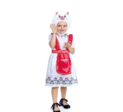 Costume da lama bianco con vestito e cappello per bambino