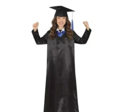 Costume da laureato blu e nero per bambini e ragazzi