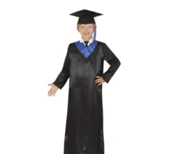 Costume da laureato blu e nero per bambini e ragazzi