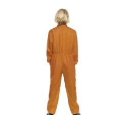 Costume da lavoratore arancione o tuta con chiusura frontale per bambini