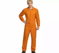 Costume da lavoratore arancione o tuta da uomo