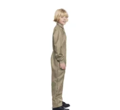 Costume da lavoratore beige o tuta con chiusura frontale per bambino