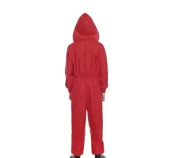 Costume da lavoratore rosso o tuta con chiusura frontale per bambini