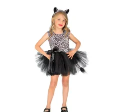 Costume da leopardo con tutù e fiocco per bambina