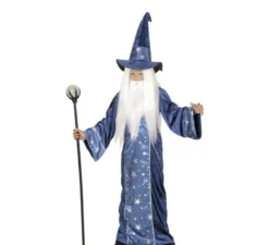 Costume da mago delle fiabe blu per bambini e ragazzi