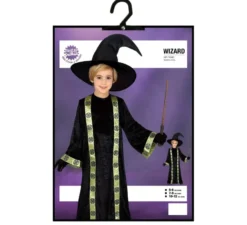 Costume da Mago nero e verde per bambini