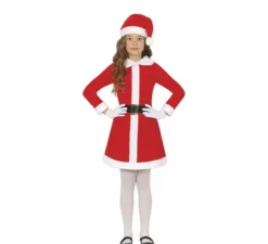 Costume da mamma natalizia con cintura nera per bambina