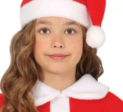 Costume da mamma natalizia con cintura nera per bambina