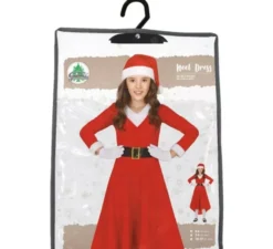 Costume da mamma natalizia in abito lungo per bambina