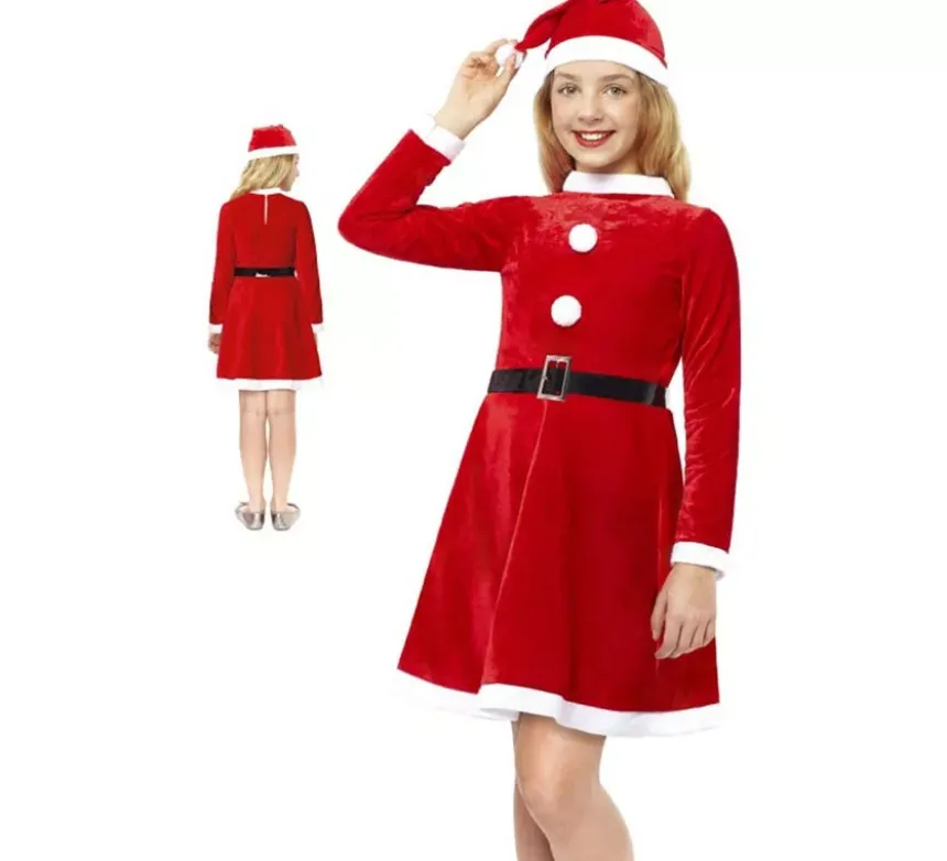 Costume da mamma natalizia per bambina e bambina