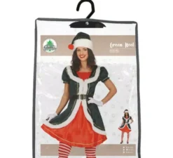 Costume da mamma natalizia verde con giacca per donna