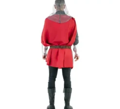 Costume da mantello da guerriero medievale rosso per uomo