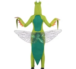 Costume da mantide verde per adulto con cappuccio e ali
