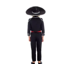 Costume da mariachi messicano nero e rosso per bambino