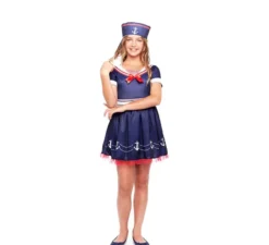 Costume da marinaia Pin Up blu navy per bambina