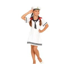 Costume da marinaio bianco in abito per bambina