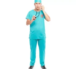 Costume da medico chirurgo blu per uomo