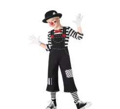 Costume da mimo divertente a righe per bambini