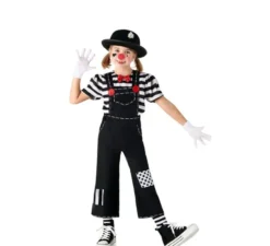 Costume da mimo divertente a righe per bambini