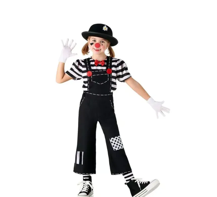 Costume da mimo divertente a righe per bambini