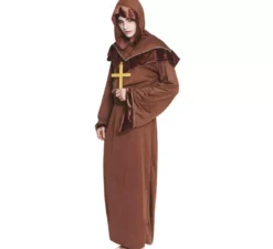 Costume da monaco marrone per uomo