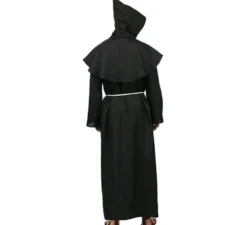 Costume da monaco medievale scuro con croce per uomo