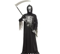 Costume da Morte con Cappuccio o Tunica con Maschera per Bambini