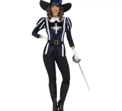 Costume da moschettiere blu per donna