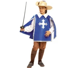 Costume da moschettiere blu per un ragazzo