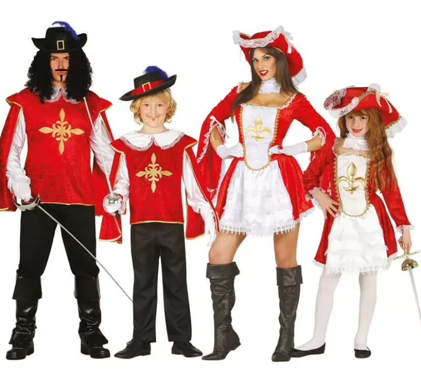 Costume da moschettiere rosso per uomo