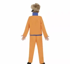 Costume da ninja anime arancione e blu per bambino