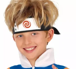Costume da ninja anime arancione e blu per bambino