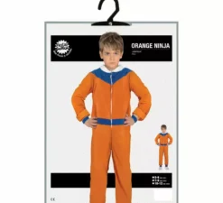 Costume da ninja anime arancione e blu per bambino