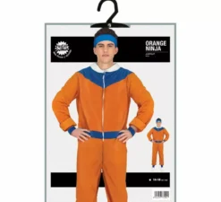 Costume da ninja anime arancione e blu per teenager