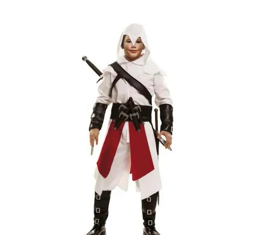 Costume da ninja assassino bianco per ragazzo
